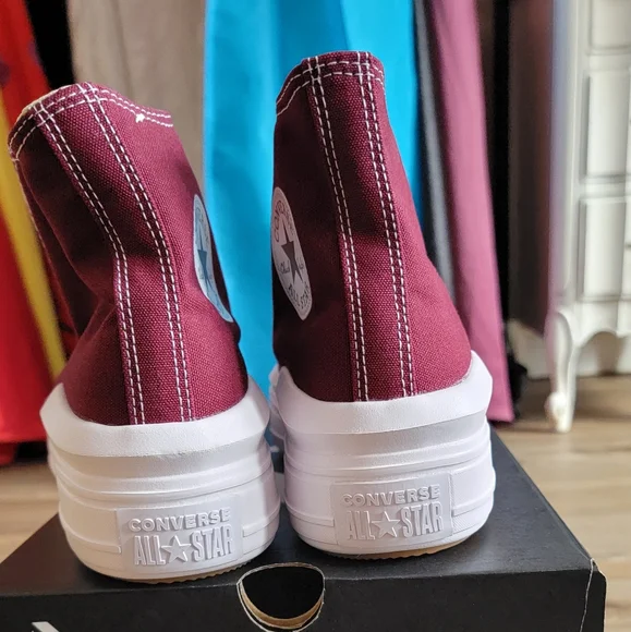 NEW Converse Chuck Taylor Move Hi Platform Hightop Dark Beet Root Size 7 - Picture 3 of 5